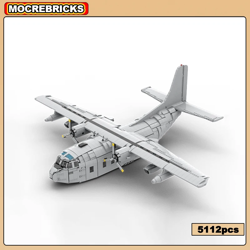 WW2 Military Building Block US Transport Aircraft Large Scale Fairchild C-123K Model Technology Bricks Toy Kid Gifts