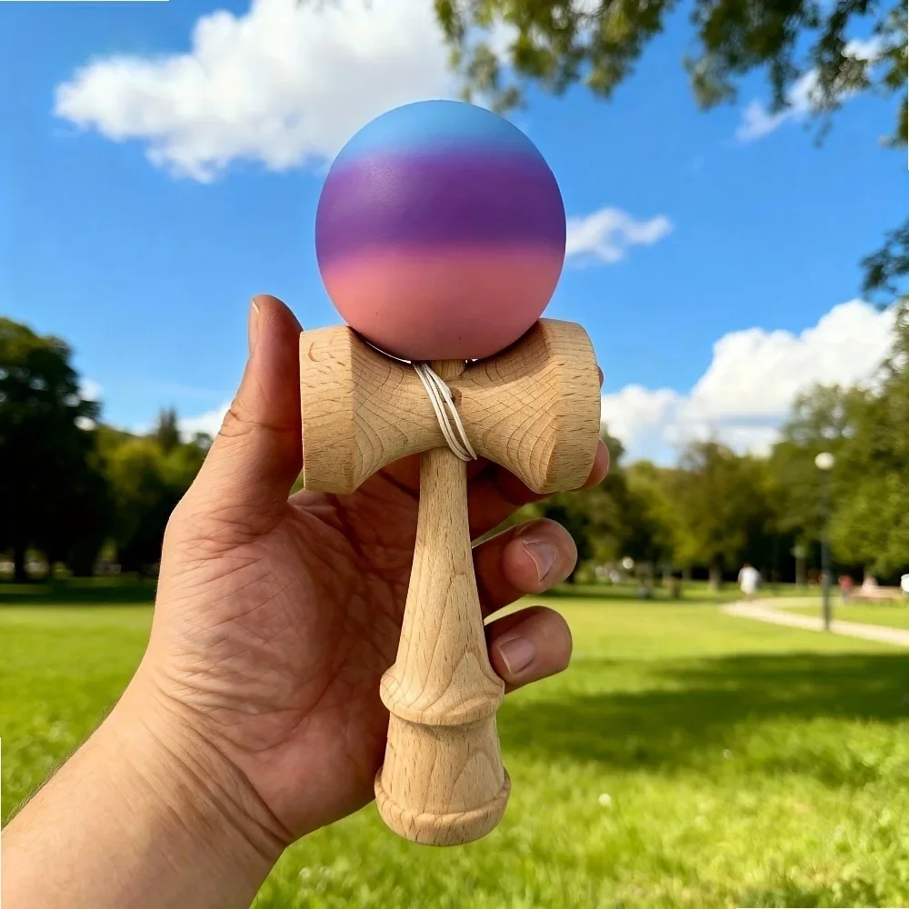1pc Kendama Wooden Sword Ball Skill Toy Durable Mixed-Color Hand-Eye Coordination Balance Trainer Portable Beginner