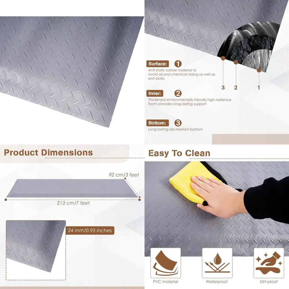 

Extra Thick 15/16 Anti-Fatigue Mats for Industrial Use, Ergonomic Standing Floor Pads, Reducing Pressure, Suitable for Workshops