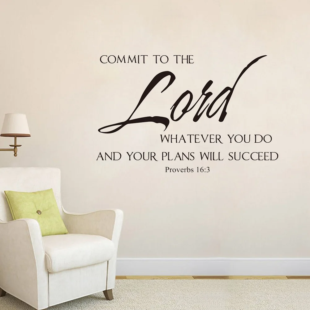 ملصق حائط مع آية الكتاب المقدس ديكور الكتاب المقدس ، أقتبس الأمثال ، التزم بالرب ، كل شيء سوف ، 16
