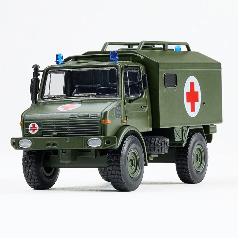 MASSDI 1:64 스케일 U1300L U300L DLRG 구급차 트럭 무료 지붕 합금 시뮬레이션 자동차 모델 정적 컬렉션 기념품 선물