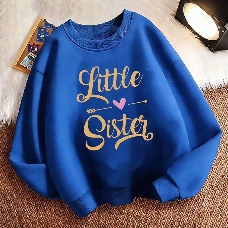 Y2k Love Little Sister Letter Printed Children's Hoodie Sweatshirt Cute Y2k Hoody for Boys Girls Autumn Spring Casual Hoodies