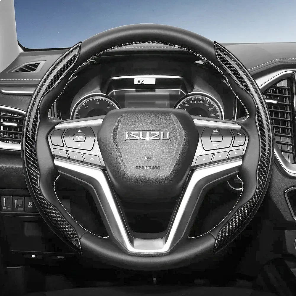 Suitable for Isuzu Carbon Fiber Texture Steering Wheel Cover with Segmented Quick-Release Design, Durable