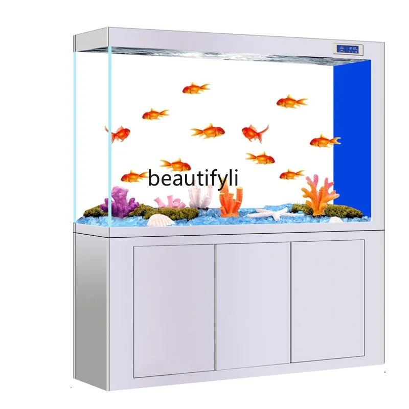 

Super White Glass Bottom Filter Fish Tank Intelligent Ecological Aquarium Medium and Large Screen Home Living Room Fish Globe