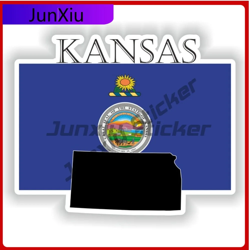 

Kansas Country Project Flag Stylish Vehicle Decal Designed For Use On Car Body Bumper And Windows