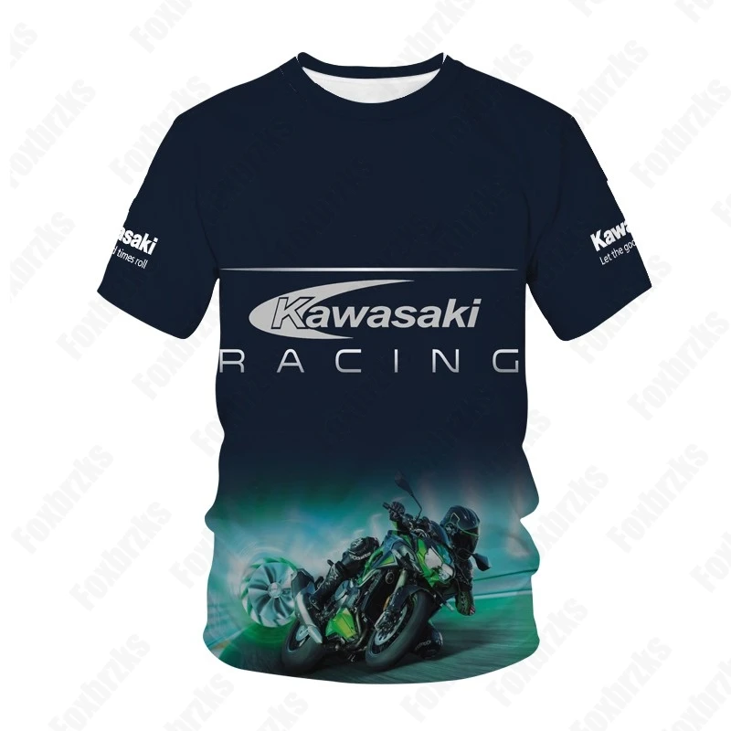

New Men Kawasaki Team Race Suit T Shirt Motorcycle Rider Summer Cycling Comfort T-shirts 3D Printed Man Adult Training Tops
