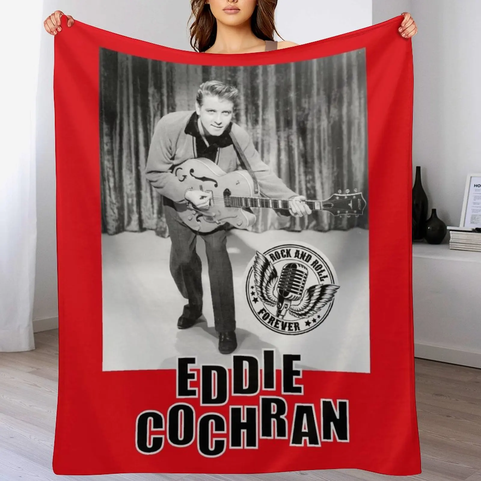 

Eddie Cochran Throw Blanket Sleeping Bag Decorative Beds Hair Camping Blankets