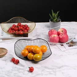 Nordic Style Iron Fruit Basket Durable Metal Wire Storage Bowl for Egg Snacks Bread Dining Table Indoor Cosmetics Storage Basket