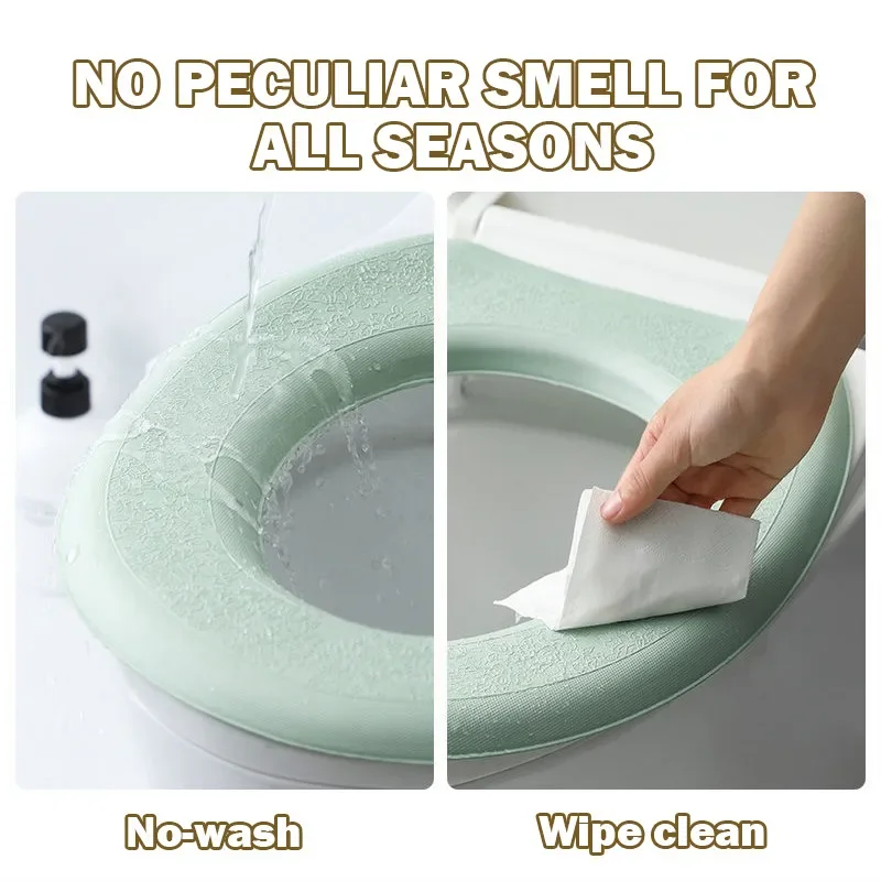 Washable Toilet Seat Cover Waterproof Sticker Foam Toilet Lid Cover Portable Silicone Toilet Cup Covers Bathroom Accessories