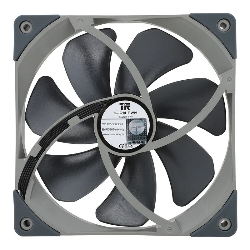 Thermalright-ventilador de refrigeração do computador, modelo tl-c14, 14cm, 4 polegadas, velocidade pwm1500, rolamento s-fdb