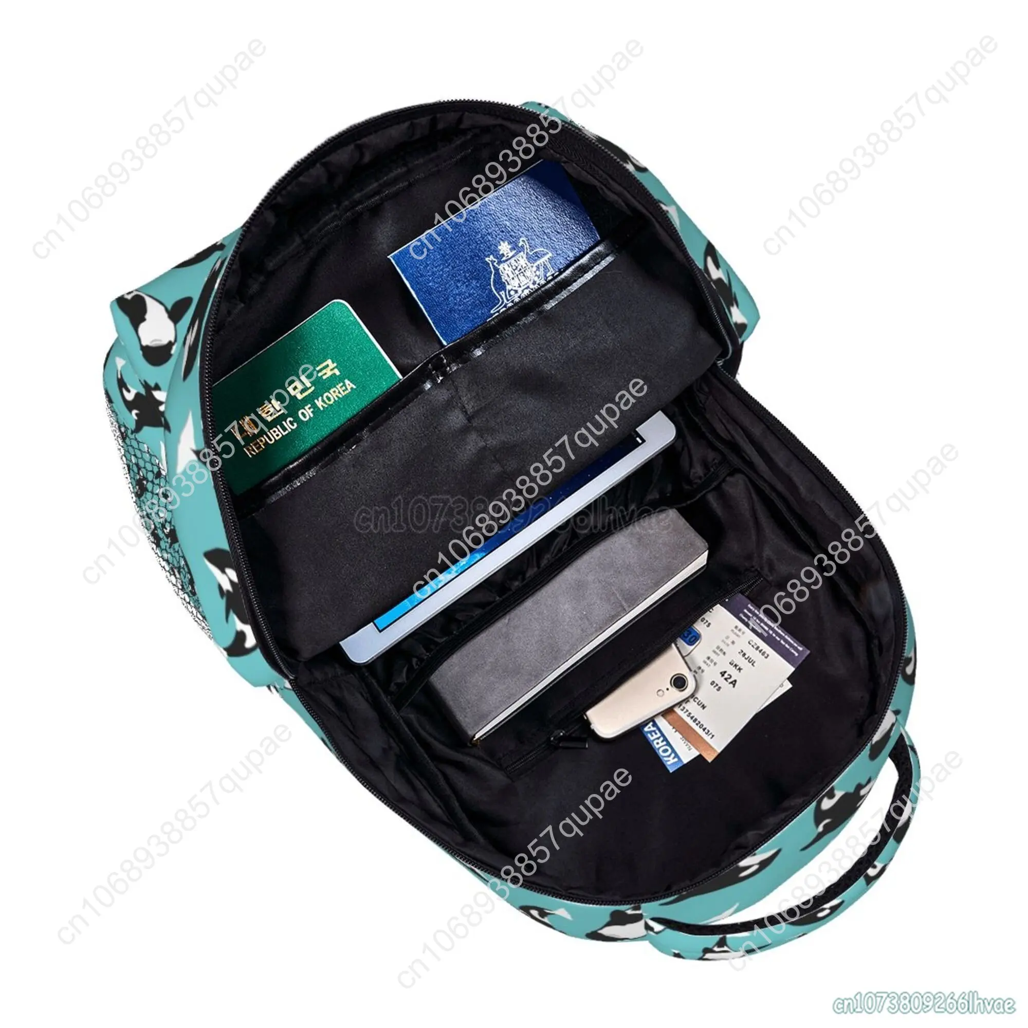 Killer Whale Orca Theme Travel Backpack for Women Men 15.6 Inch Durable Lightweight Student Book Bag Hiking Camping Daypack