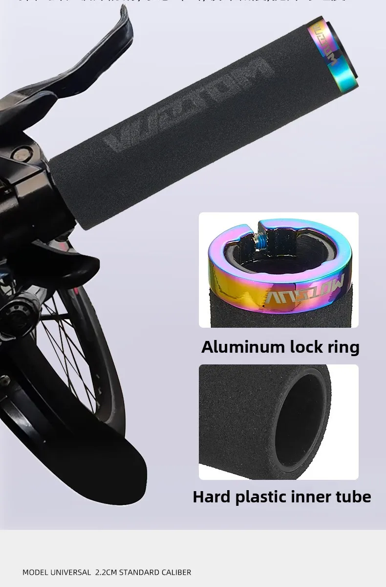 Fahrradlenkergriffe, Einzelschloss am Fahrradlenker, weicher, rutschfester Gummihandgriff, bequem, ergonomisch, für BMX Mountain – Detail 9