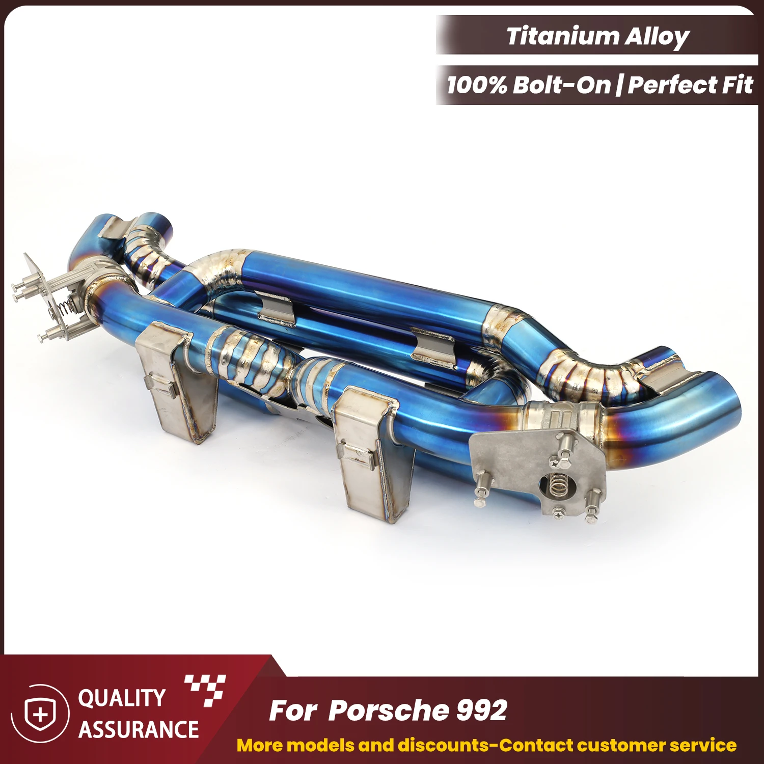 

ECCF Titanium Valvetronic Mid Rear Exhaust For Porsche 992 Blue Titanium AK Style OEM High Performance Sport Sound