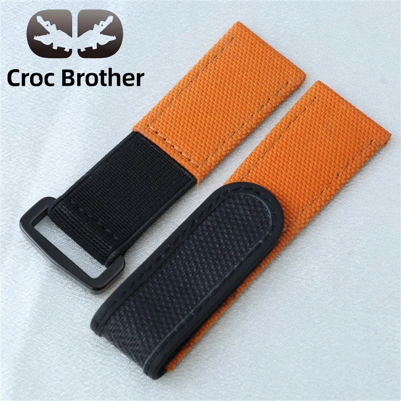 22mm Nylon Fabric Leather Velcro watch strap