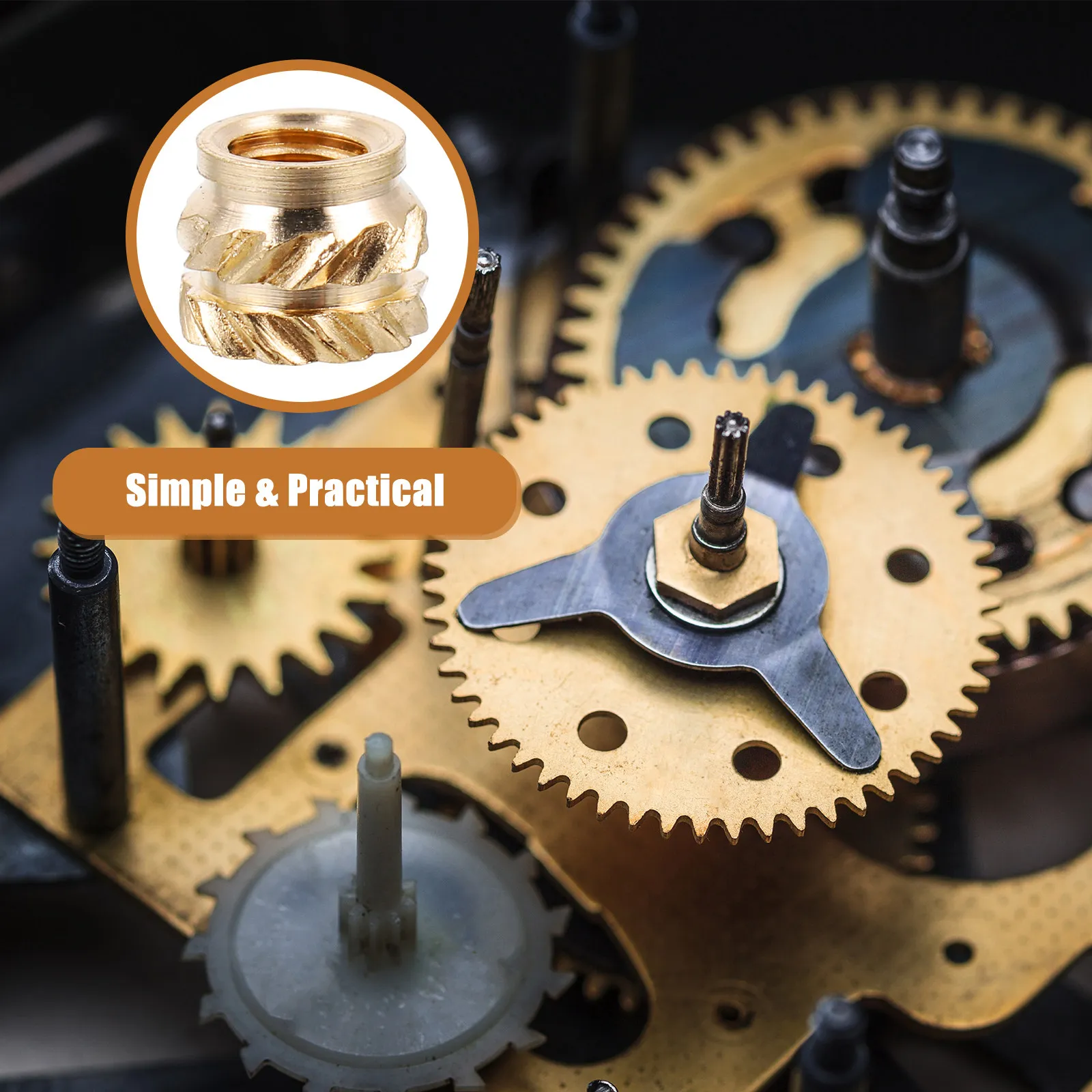 

50 шт. термоусадочных вставок для 3D-принтеров M3x4x5, медные резьбовые гайки-вставки для литья пластмасс под давлением, рифленые резьбовые гайки