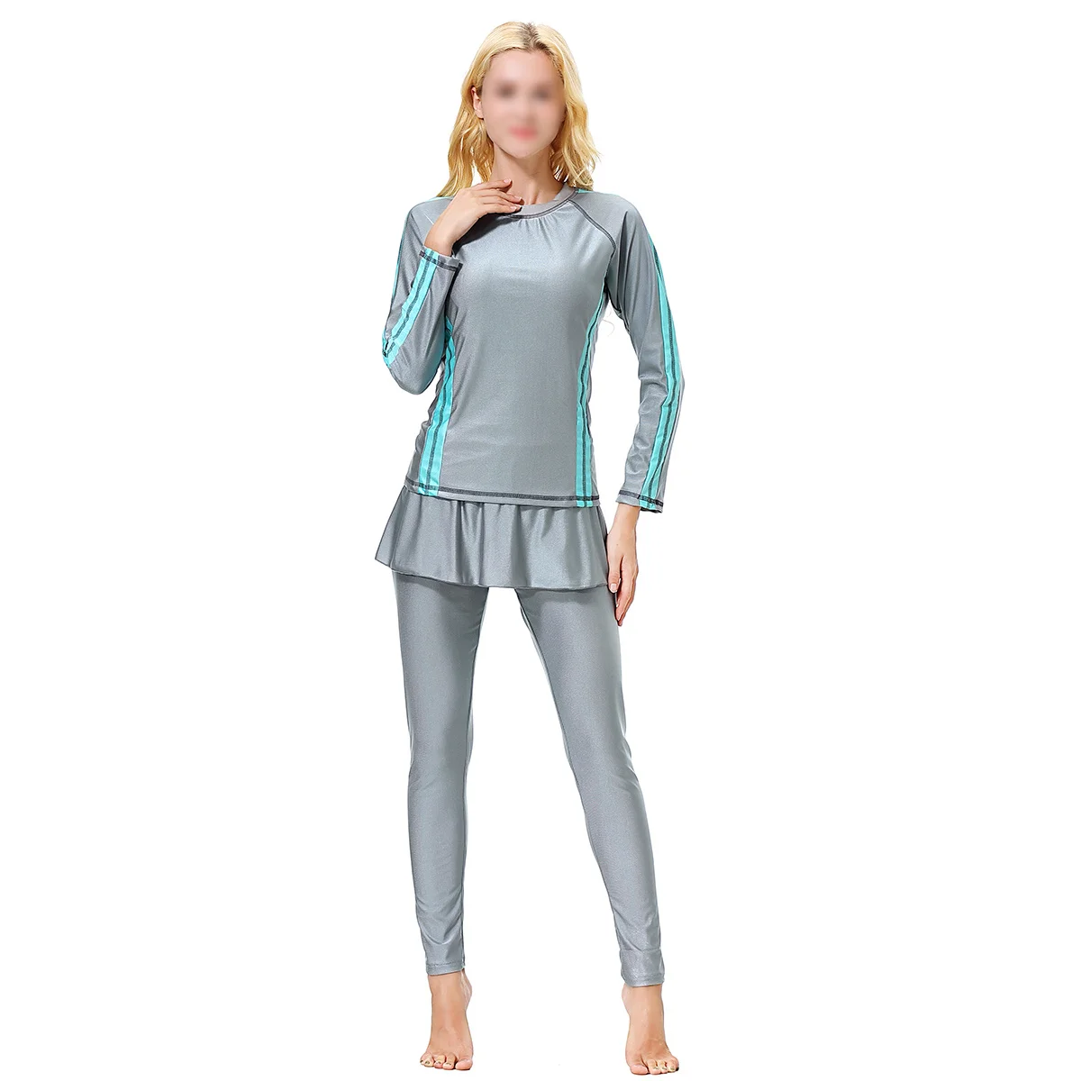 Swimwear Set Long Sleeve Modest Full Coverage Bathing Suit For Women Swimming Surfing Beach Holiday Diving Traditional