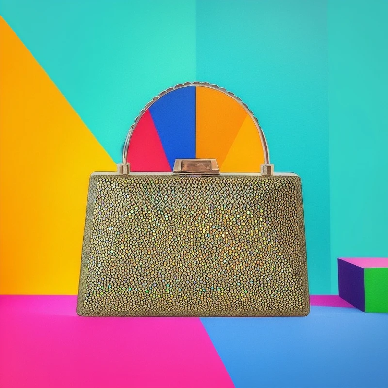 

Fashion Ladies Premium Diamond Dinner Bag Frosted PU Crack Clutch Simple Hard Box Small Square Luxury Shiny Evening Designer Bag