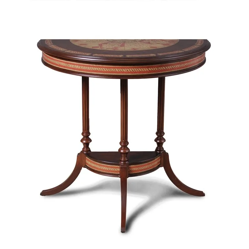

Customizable Semi-round table American retro small entrance table semi-circle painted hallway Corridor Classical sofa back