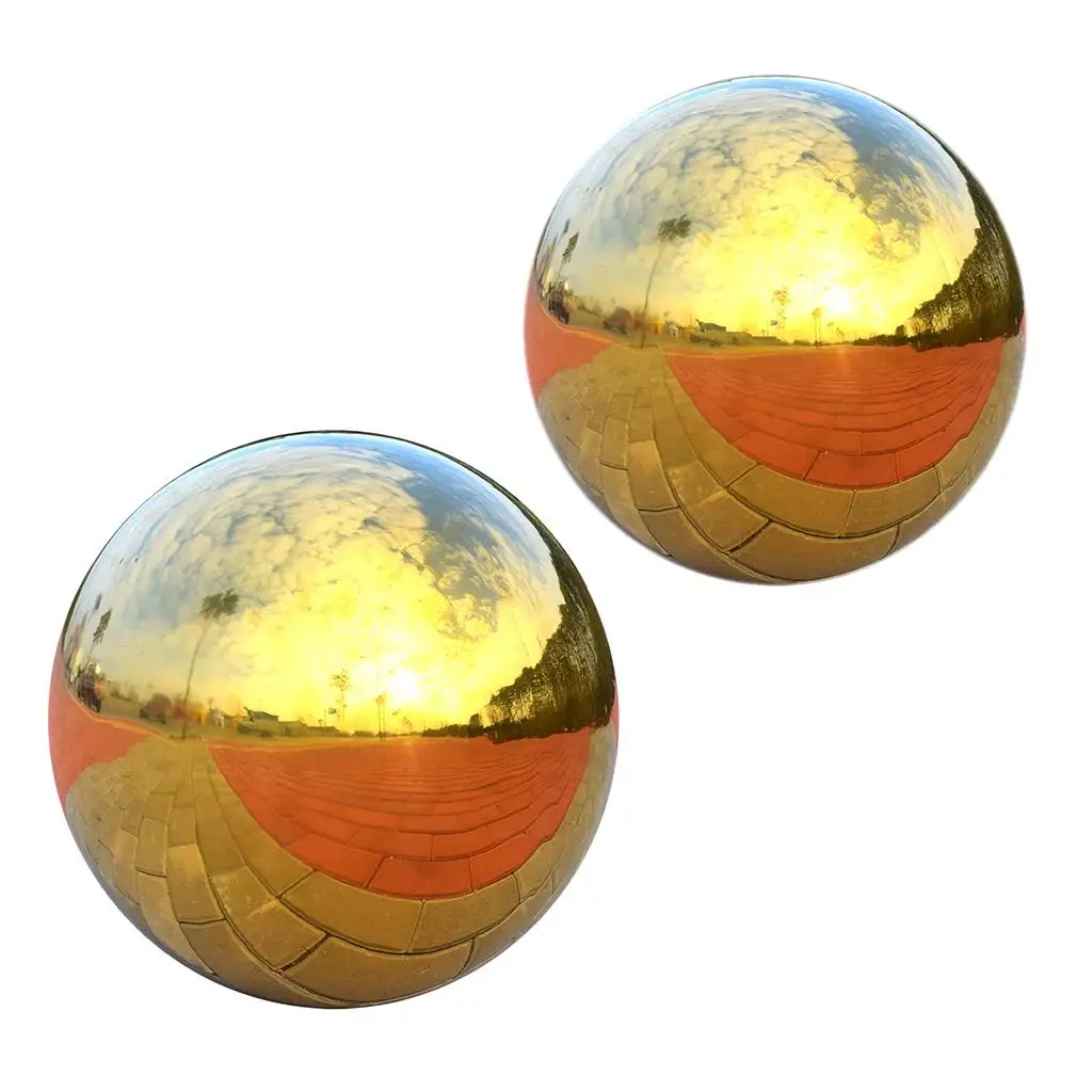 Garden Decoration Metal Stainless Steel Hollow Ball Golden Sphere Gazing Ball for Home Lawn Pond Versatile Decor Set