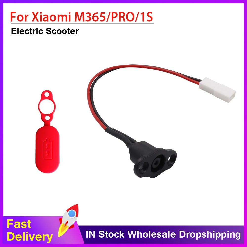 Cubierta impermeable con orificio de carga con Cable de carga, puerto de carga para patinete eléctrico Xiaomi Mijia M365 Pro, accesorios