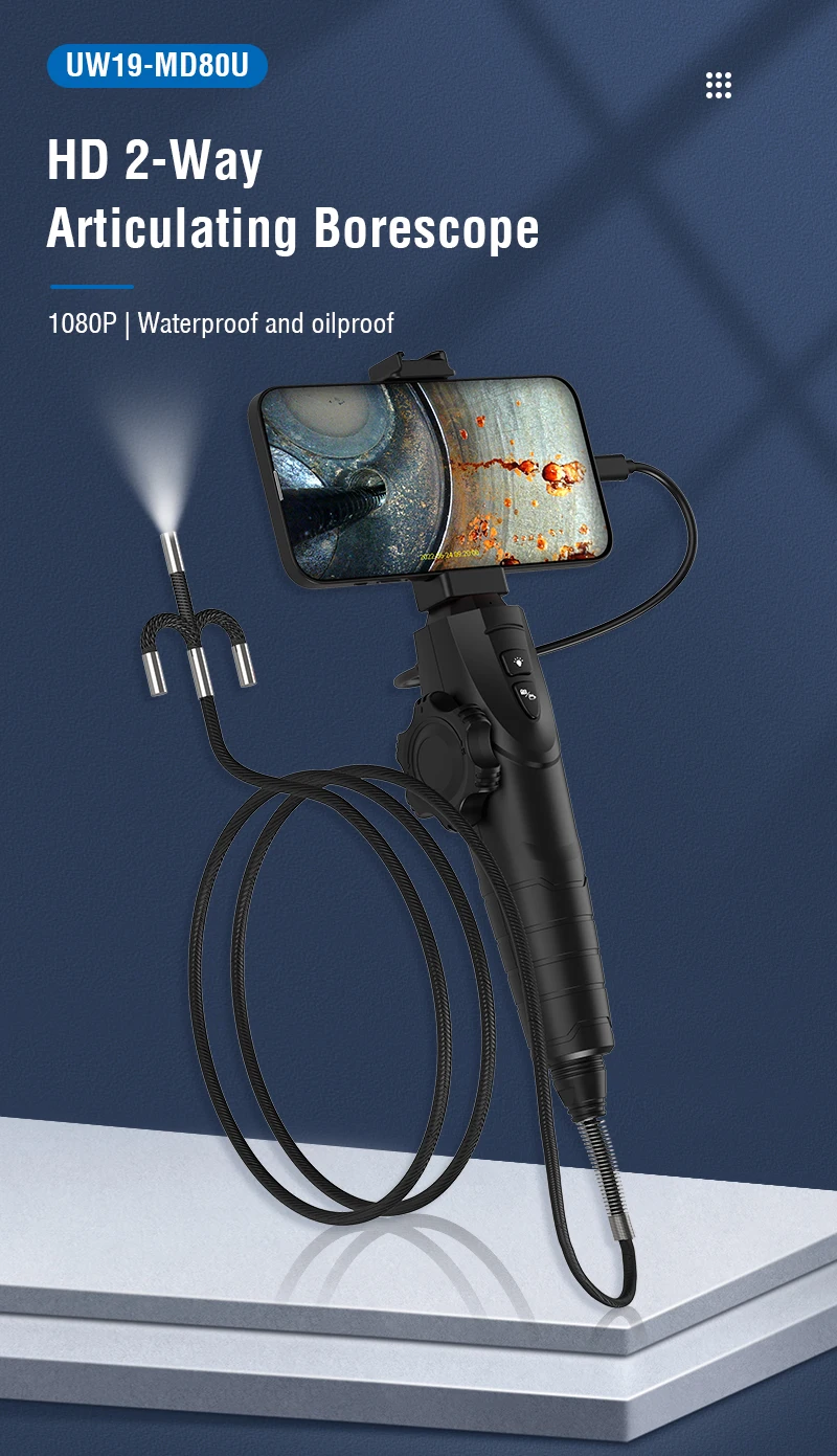 Telecamera endoscopio per telefono cellulare portatile rigida da 1 metro Telecamera per endoscopio da 90 gradi per turbocompressore Reinigungsset automatico