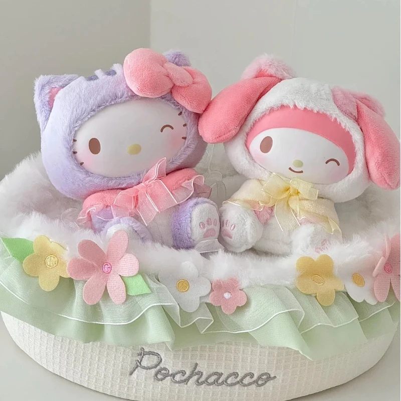 TOP TOY Sanrio Family Cute Cat Series Plush Keychain Blind Box Kawaii Stuffed Doll Desktop Ornament For Fans view 6