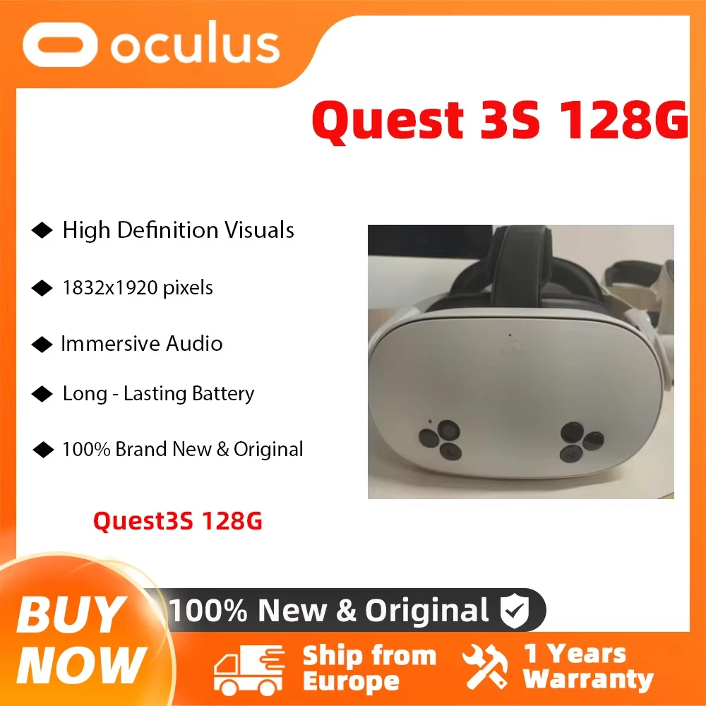 Oculus Quest3S 128G, machine tout-en-un, lunettes VR, Meta Quest3, casque intelligent à détection de mouvement VR, machine de jeu, Quest3s 128G