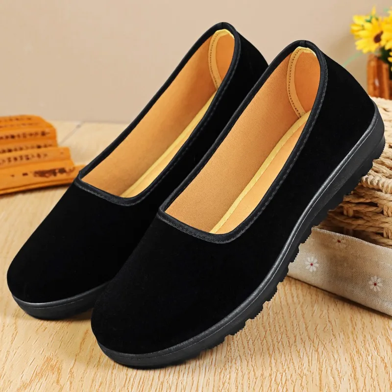 Zapatos Planos Antideslizantes Transpirables Ligeros y Cómodos para Mujer 2026, Estilo Pekín Antiguo, Ideales para Enfermeras, Camareras, Mamás, Personas Mayores y Pies Anchos
