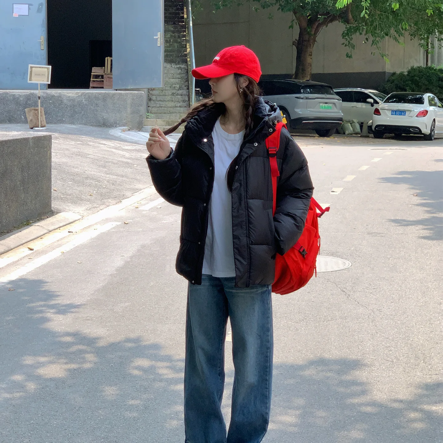 

Зимняя женская куртка-парка в корейском стиле, однотонная молния с капюшоном и карманами, женское стеганое пальто, утепленная короткая верхняя одежда для женщин