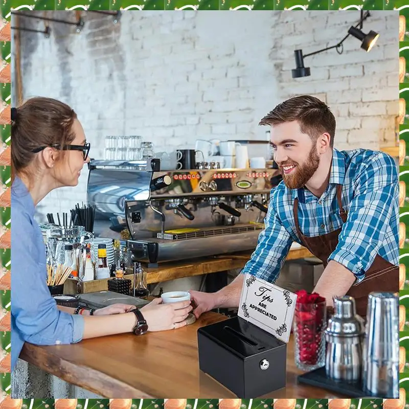 JAJA Donation Box With Lock - Acrylic Suggestion Box With Slot, Ballot Lock Box With Sign Holder For Raffle, Voting