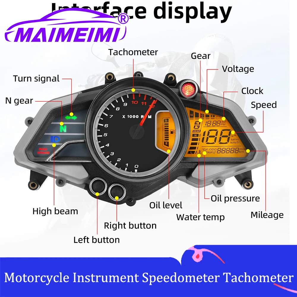 

Мотоциклетный спидометр с уровнем масла, давление масла, температура воды для Bajaj pulsar 135 150sar 135 150 160 180 200NS 2015-2018