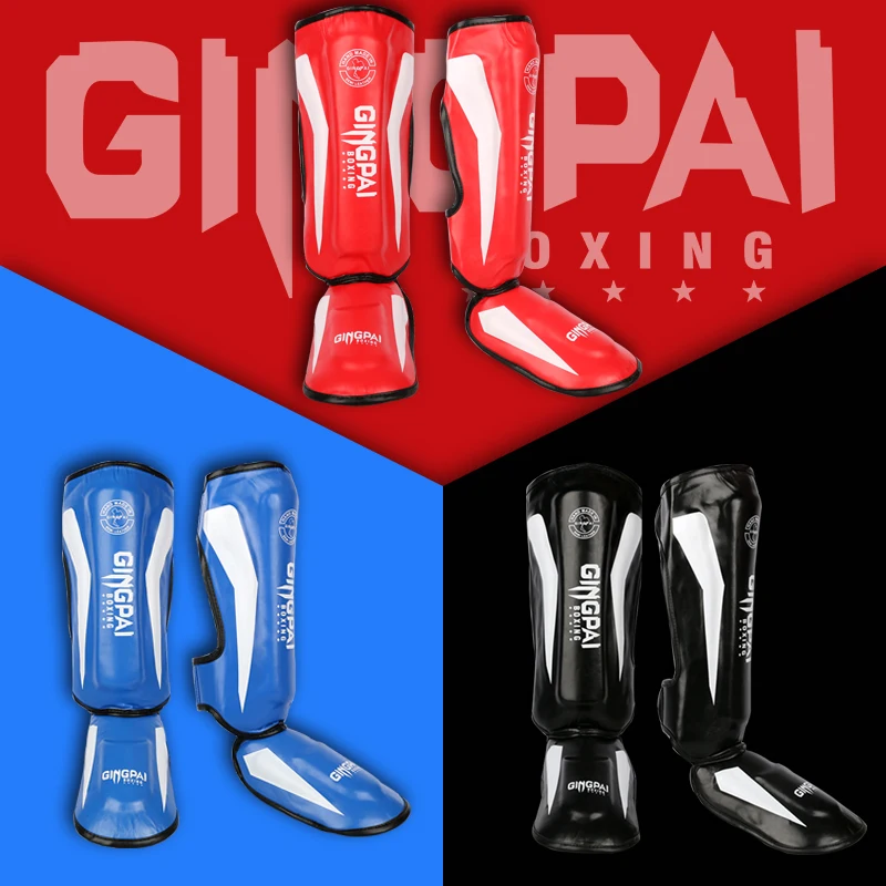 

GINGPAI 1 Pair Boxing Shin Guards MMA Ankle Support Men Women Kickboxing Equipment Karate Protectors Sanda Muay Thai Leggings