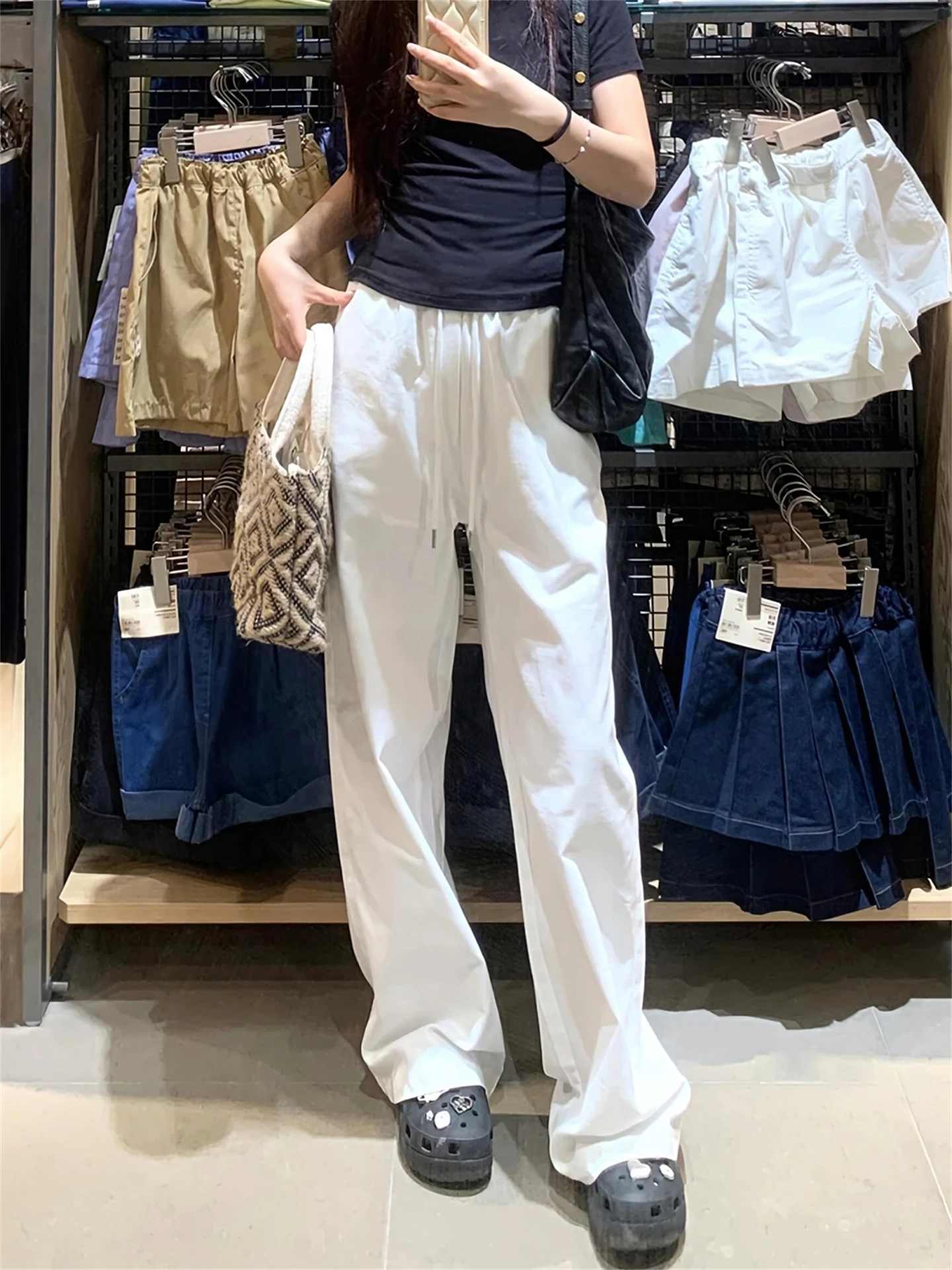 High Waist Wide Leg Casual Pants Women's plus Size Sporty Loose Fit Trousers Autumn New Style Pear Shaped Body Flattering
