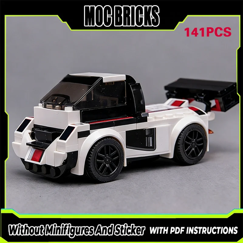 

City Car Model MOC Building Bricks White Stanced Racing Truck Modular Technology Gifts Holiday Assemble Children Toys Suit