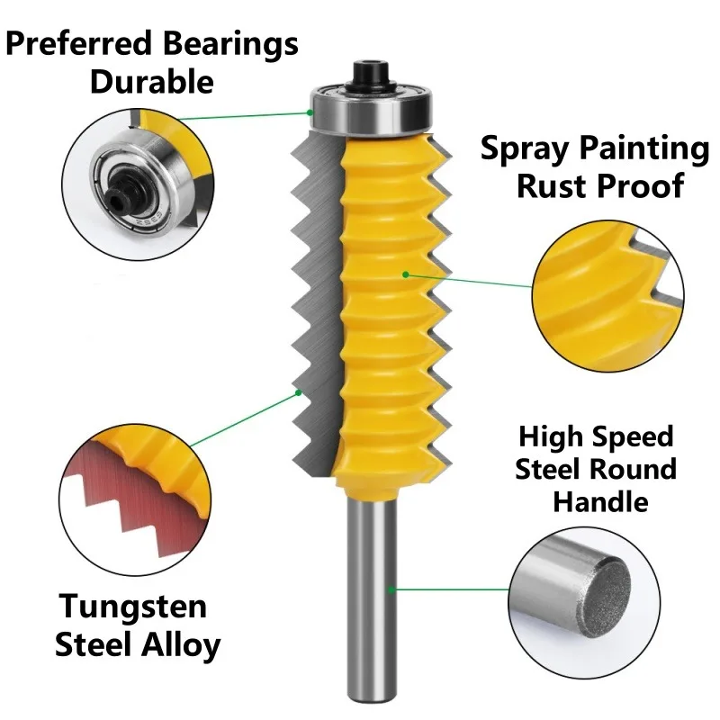 24/30/40/54mm Shank Rail Reversible Finger Joint Glue Router Bit Cone Cutter Power Tools Wood Wave Shaped Assembly Router Cutter