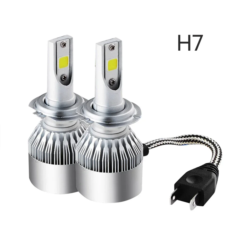 2PCS Motorcycle COB H1  C6 9005 9006 7200LM 72W LED Headlight Fog Light Lamp Bulb Kit Automobiles