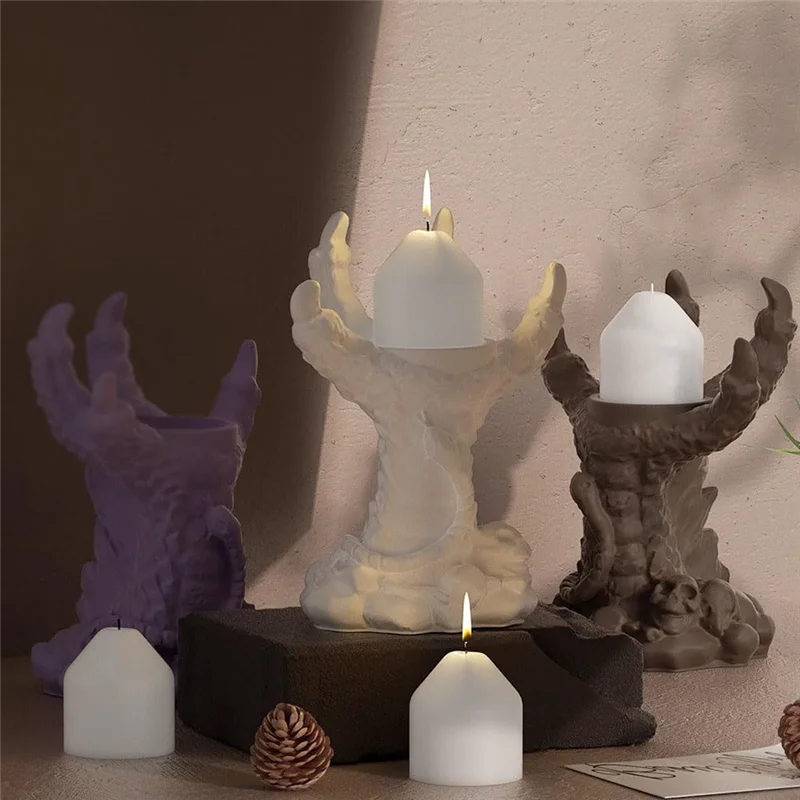 Drachenklaue-Form, Silikonharzform für DIY Halloween, Kerzenhalter, Wachs, Gips, Polymer, Ton, DIY-Schmuckaufbewahrung, Halteform