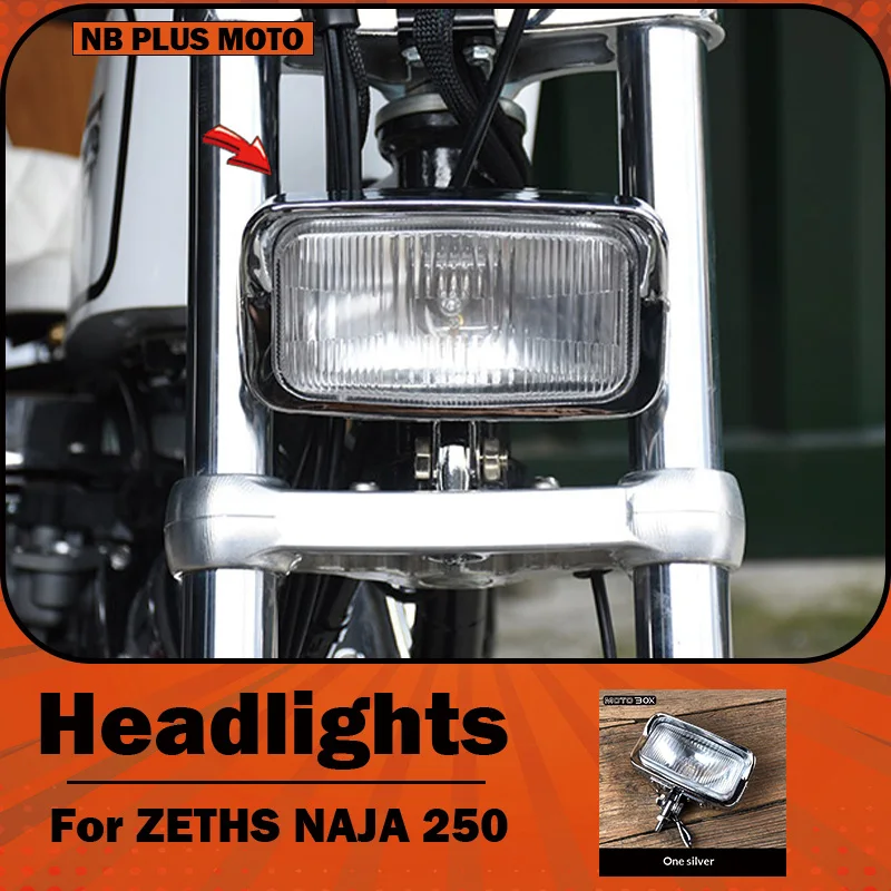 【Premium】For ZETHS NAJA 250 Motorcycle Modified Round Headlight Assembly – Japanese Retro Style Headlights/Universal Accessories