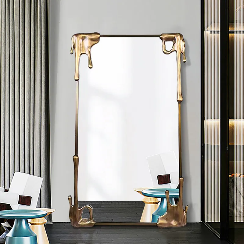 Luxury Floor Mirror Bathroom Long Men Girls Bedroom Modern Moving Standing Mirror Full Body Espelhos Living Room Decorations