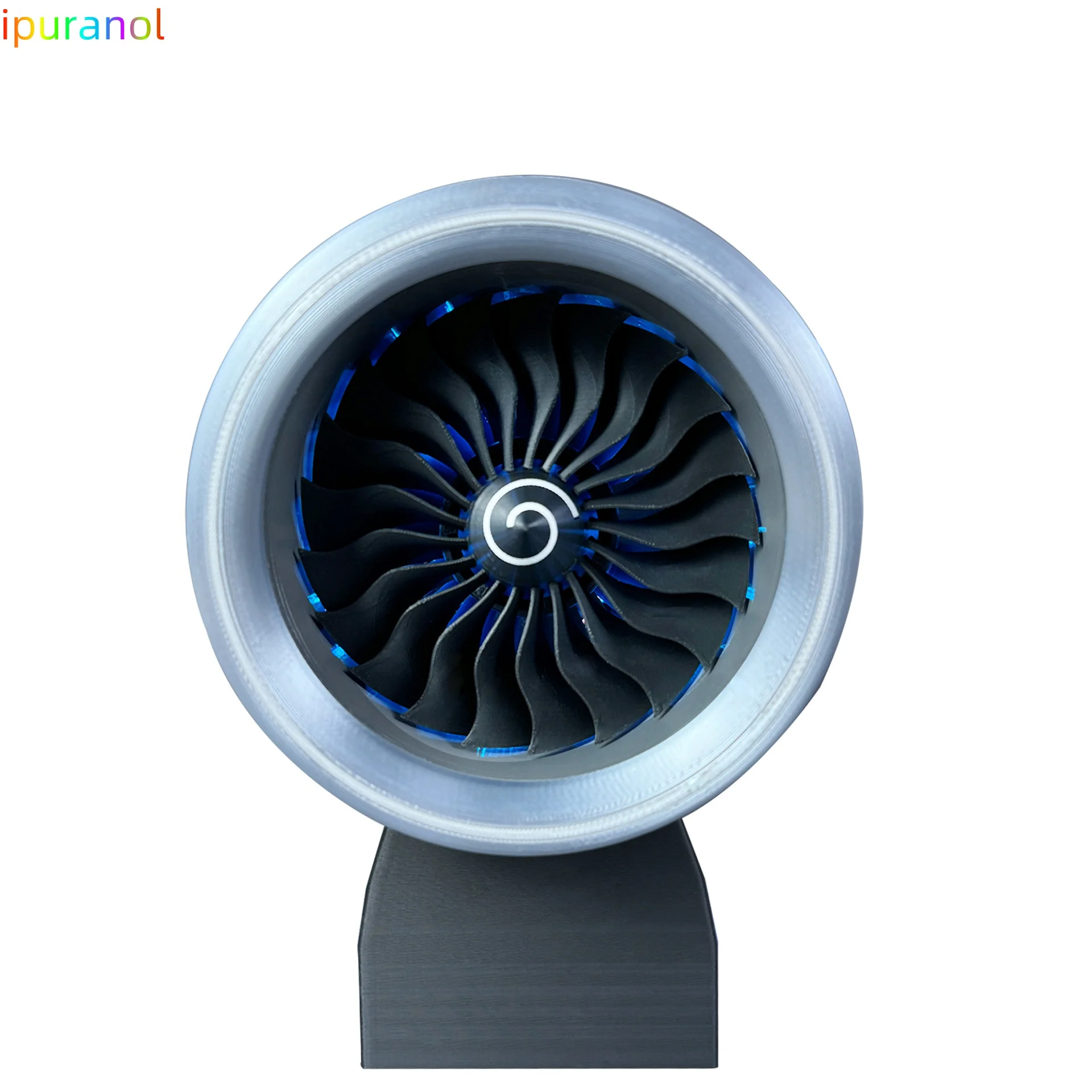 Aviation Turbofan Engine Model CFM-LEAP Equipped with Red and Blue Jet Lights Finished Model