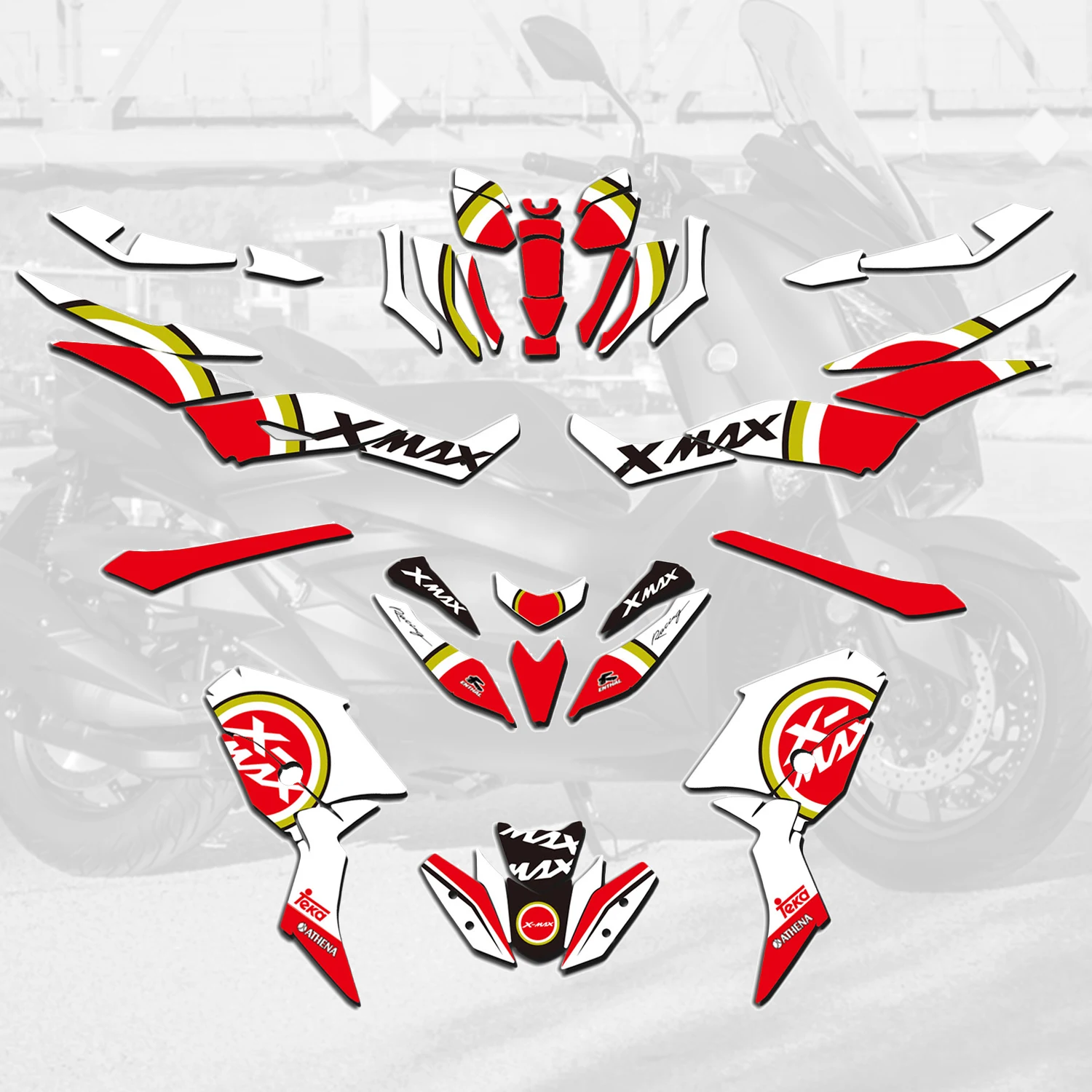 1Set Scooter Full Body Stickers Decal Decals Stickers Kit for Yamaha X-Max 300 400 XMAX 300 400 2017 2018 2019 2020 2021 2022