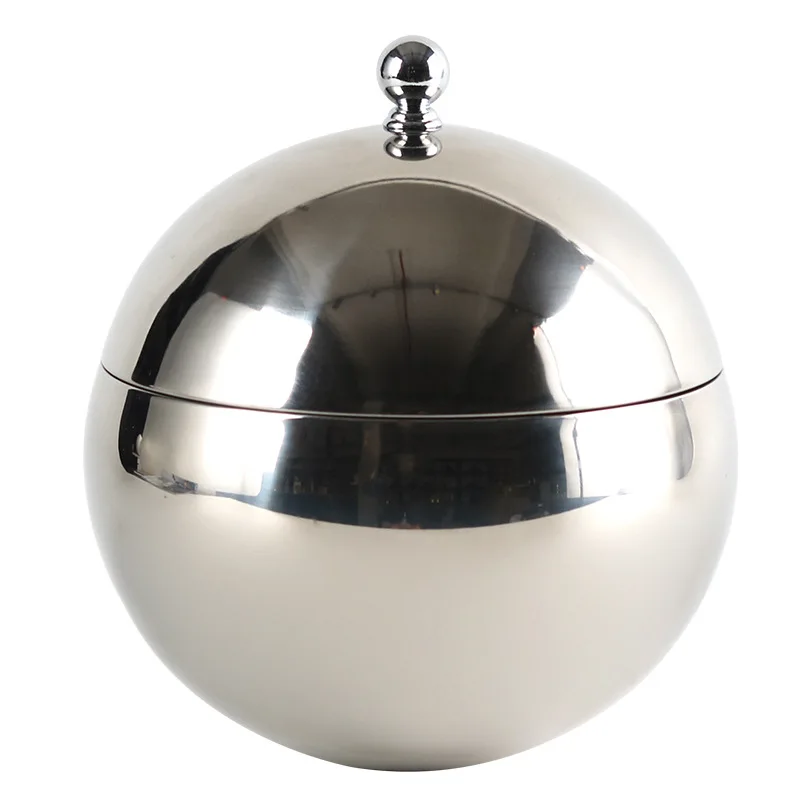 

Nordic stainless steel creative bird storage tank ornament simple ball tea candy storage tank model house jewelry