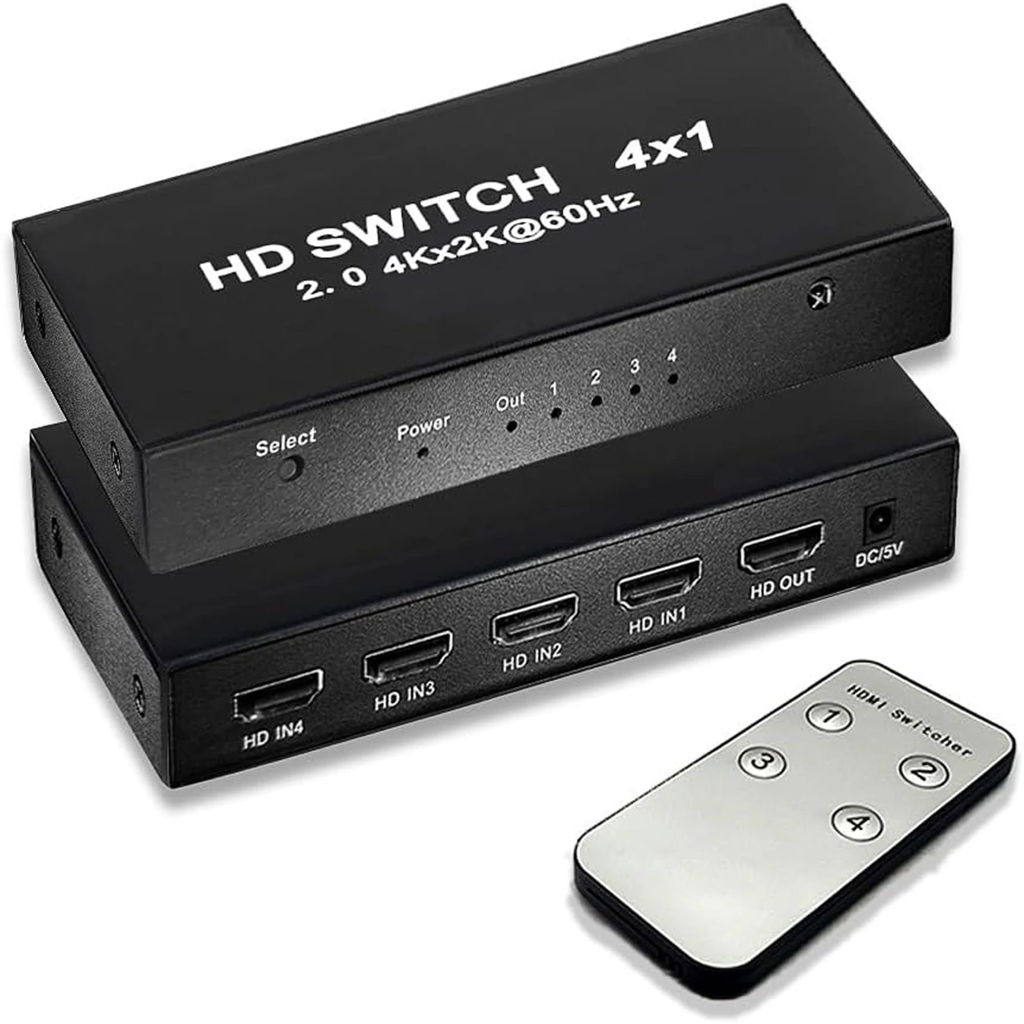 

4X1 HDMI 2,0 переключатель, 4K @ 60 Гц Выход с мультиразрешением HDMI переключатель, двунаправленный 4 в 1 выход HDMI сплиттер с дистанционным управлением