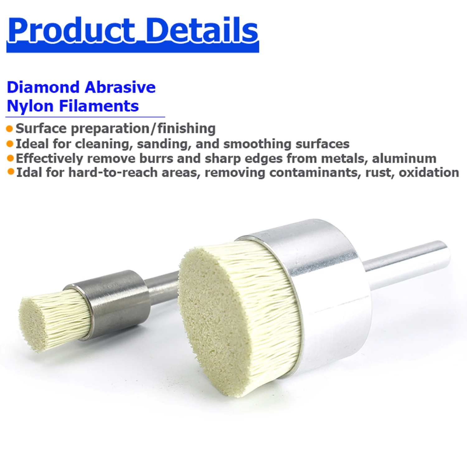 180 حصى الماس نهاية مسطحة فرشاة جلخ النايلون إزالة لدغ الصدأ الأكسدة الملوث الألومنيوم سطح معدني إعداد التنظيف #5