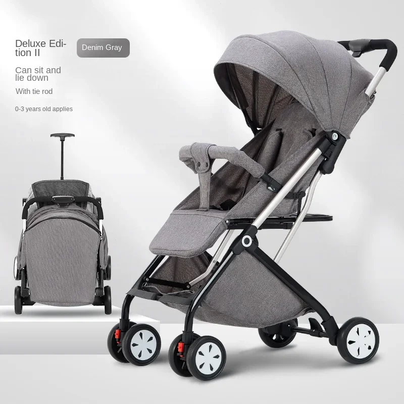 

Travel Lightweight Foldable High Landscape Simple Stroller Can Sit or Lie Down Two-way Shock Absorption Newborn Stroller