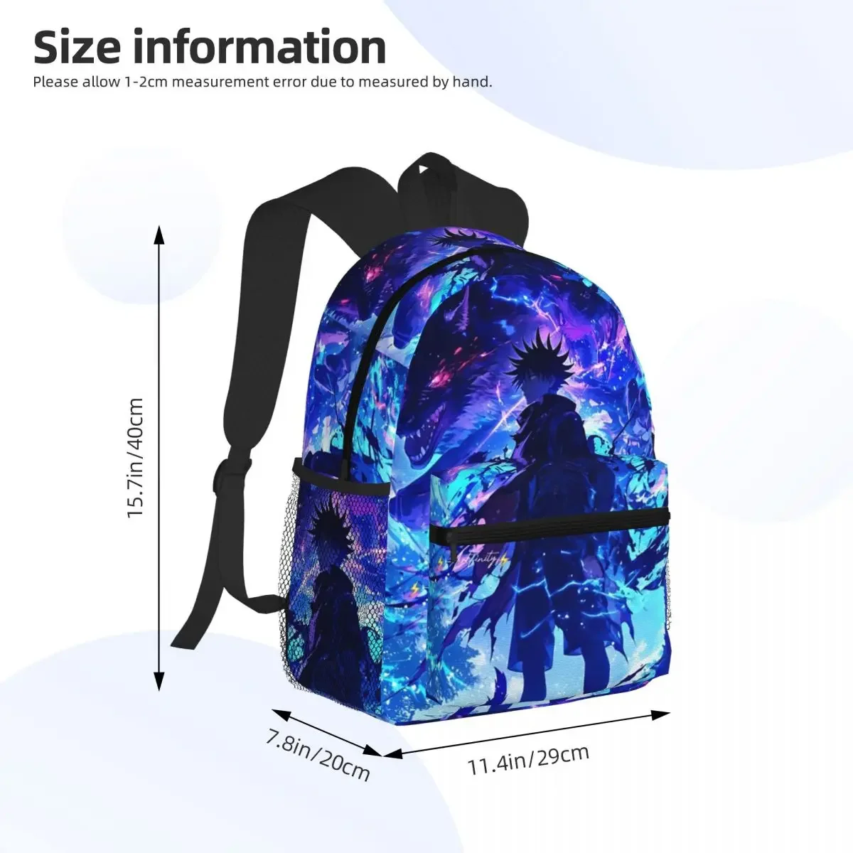 Anime Jujutsu Kaisen Gojo Satoru  Student Backpack School Bag Hiking Travel Daypack for Men Women Fashion Bookbag Shoulder Bags