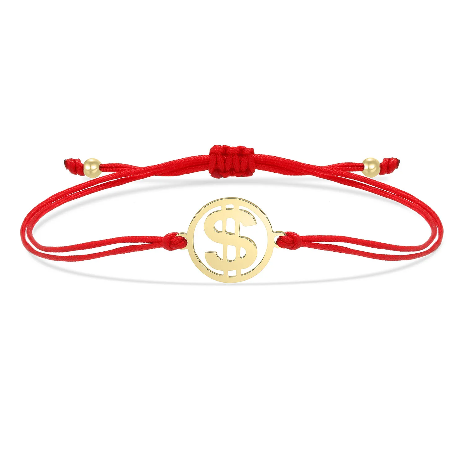 Gold-plated Stainless Steel Delicate Polished Dollar Round Circle Charm Bracelet Women Lady 2022 New Fashion Sring Jewelry Gift
