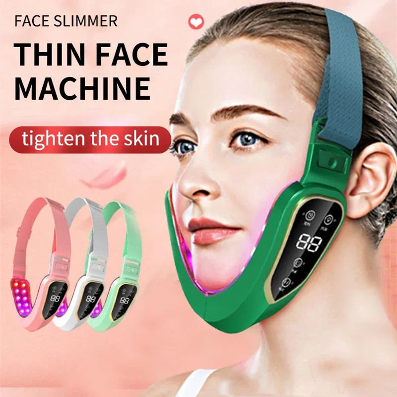 

Facial Lifting Device LED Photon Therapy Facial Slimming Massager Double Chin V Face Shaped Cheek Lift Belt Machine