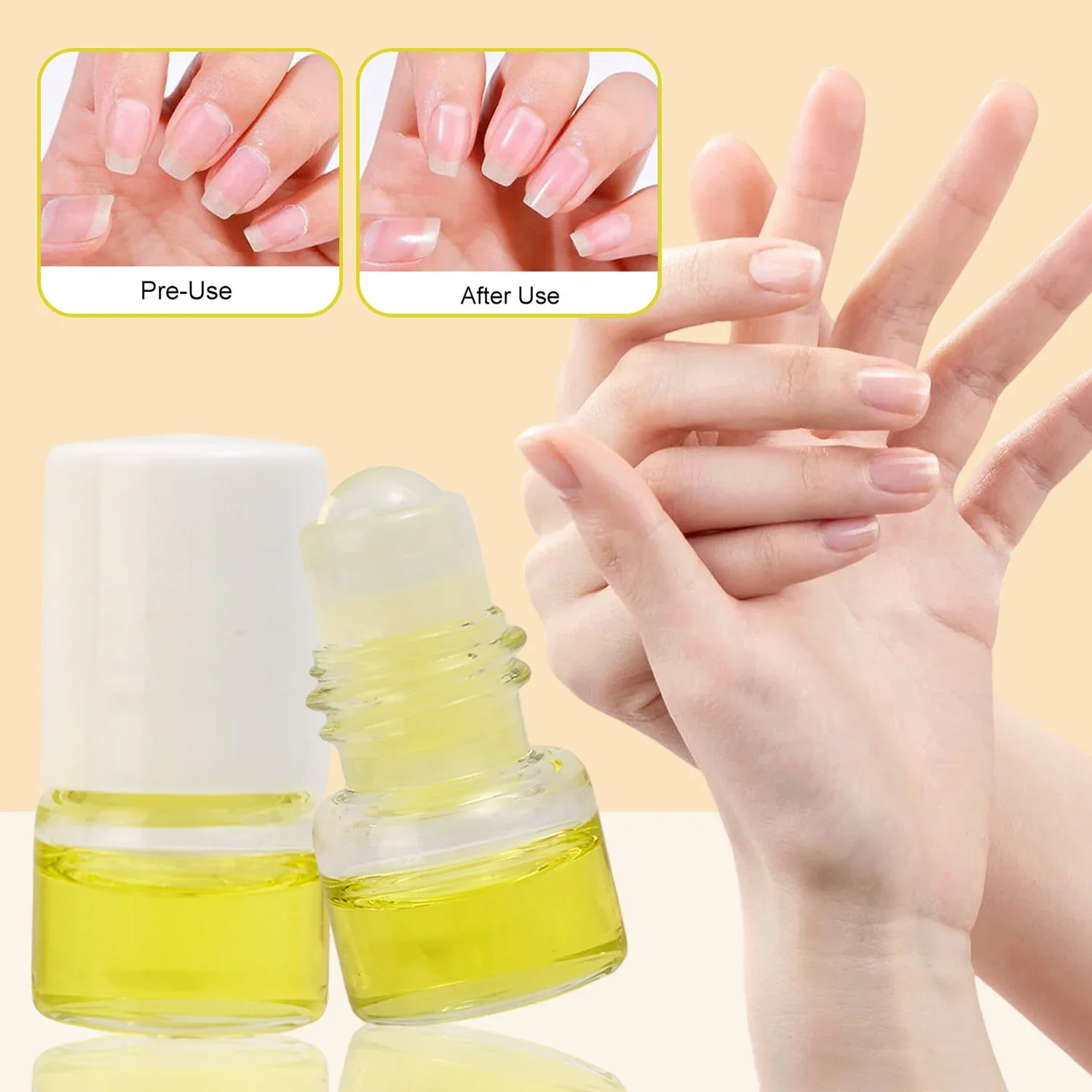 2ml Mini Nail Cuticle Oil Beauty Health Finger Edge Oil Roller Nourishment Remove Dead Skin Manicure Care Tools Nails Treatments