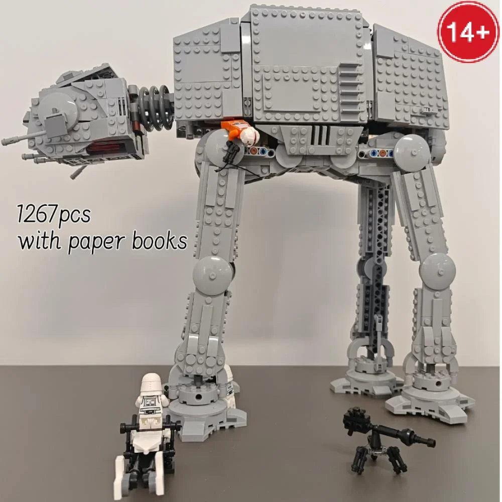 1267pcs Hot Movie Game Star 75288-Empire Hoth Battle AT-AT Snowtrooper Army Assault Gemotoriseerde Walker Model Blokken Verjaardagscadeau